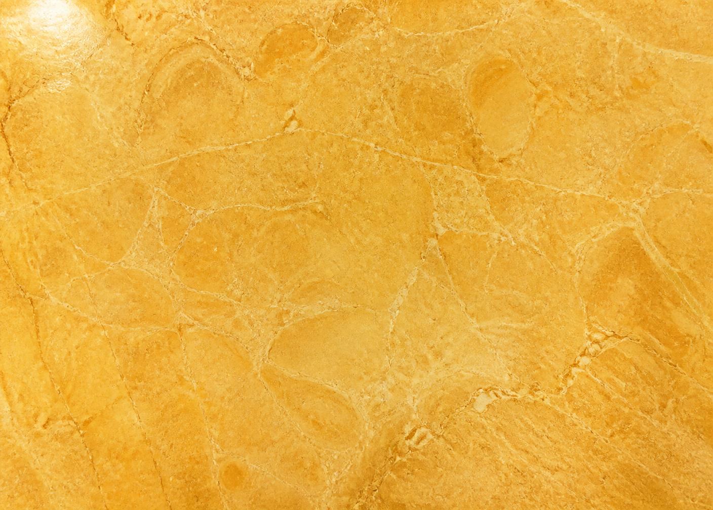 Polished face of Shahabad Yellow limestone showing saturated honey tones and figure